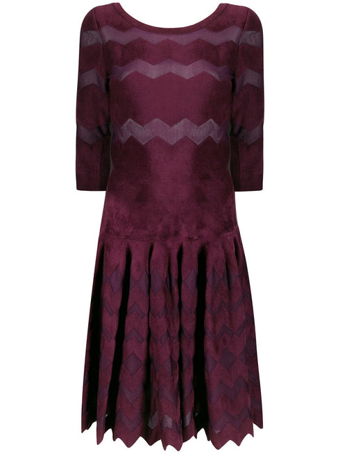 chevron-patterned midi dress